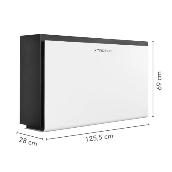 Osuszacz ścienny TROTEC DH60VPR+ z przednią osłoną ze szczotkowanej stali nierdzewnej